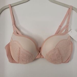 Maidenform Women's Love The Lift Push Up & In Lace Demi Bra Ballerina Rose 34C